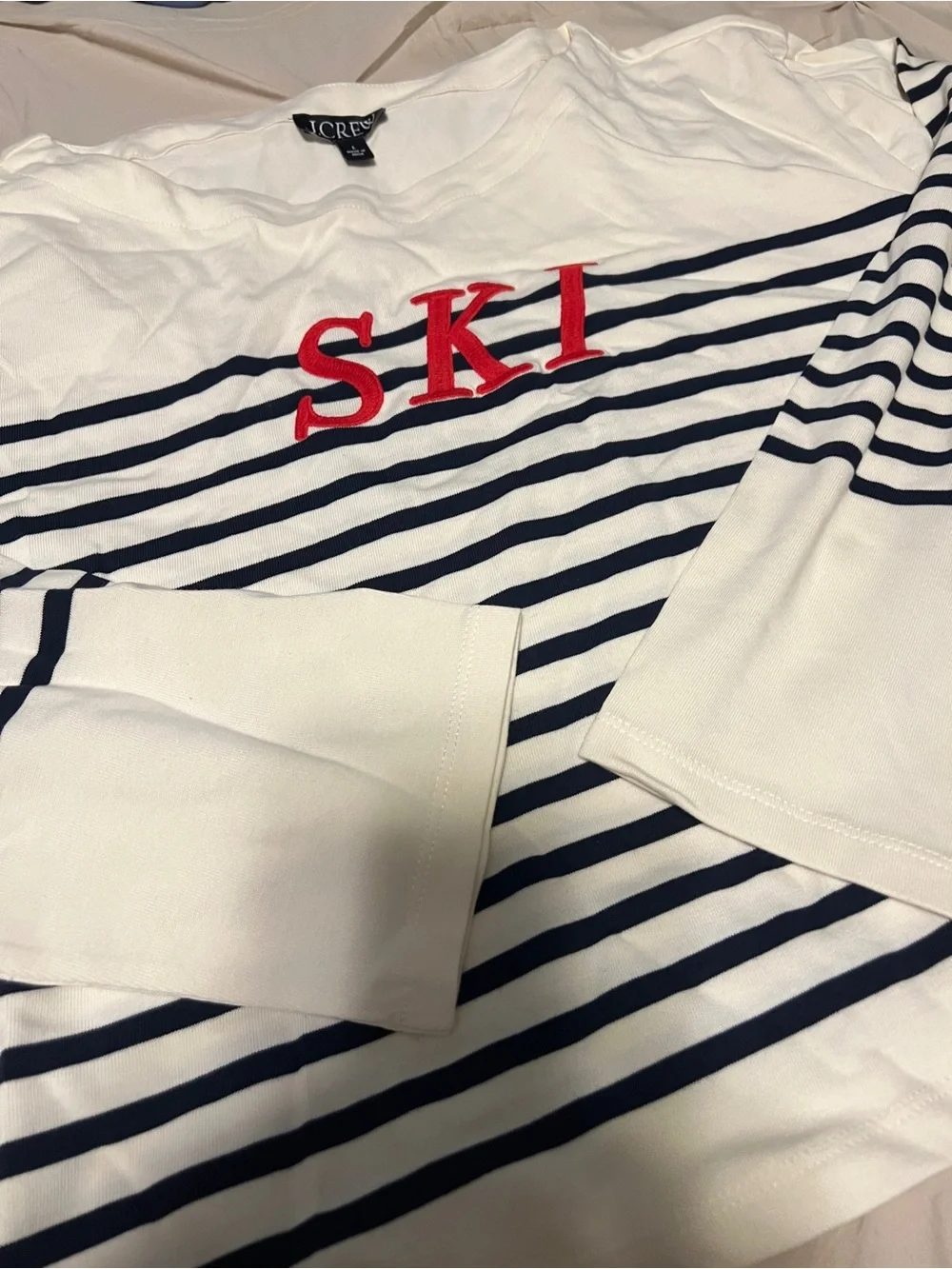 J. Crew Cream Crewneck Knit Top